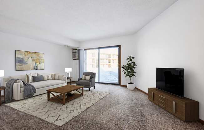 St. Louis Park, MN Courtyard Apartments | A Furnished Living Room