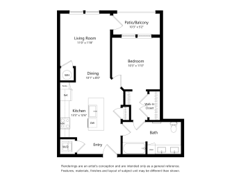 1 bed, 1 bath, 707 sqft, $2,151