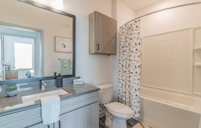 Bathroom With Wood-Style Flooring