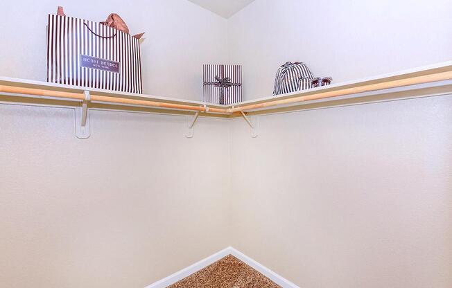 We have large walk-in closets at Boulder Creek