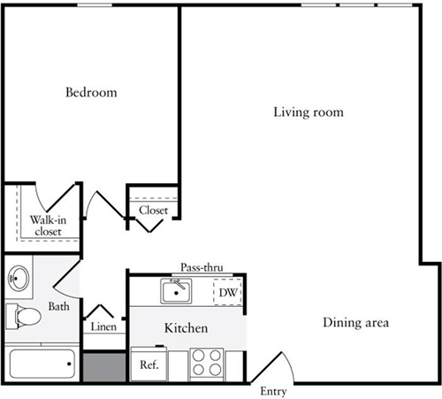 1 bed, 1 bath, 725 sqft, $3,707, Unit 1107
