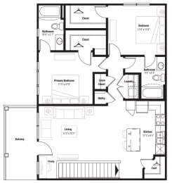 2 beds, 2 baths, 1,152 sqft, $2,238
