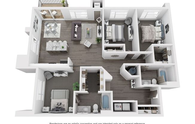 3 beds, 2 baths, 1,378 sqft, $1,915, Unit 337