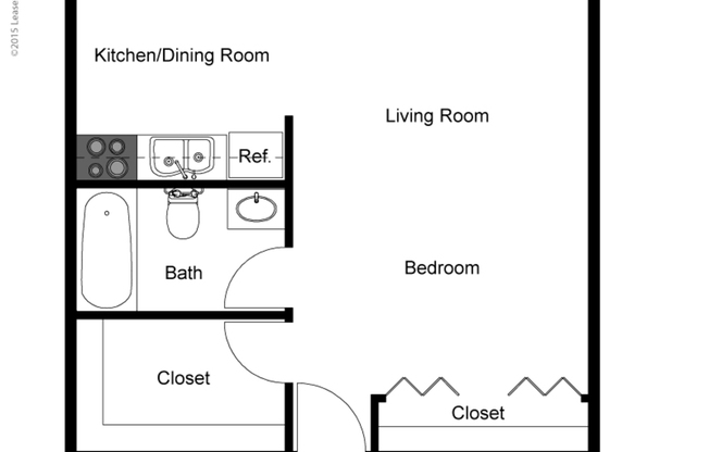 Studio, 1 bath, 470 sqft, $1,201