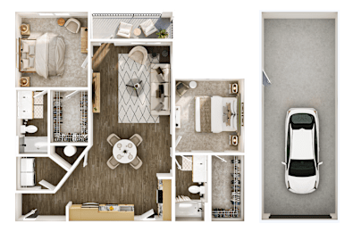2 beds, 2 baths, 1,154 sqft, $1,901