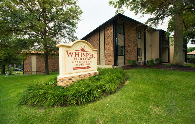 Property Signage at Whisper Hollow Apartments, Missouri, 63043