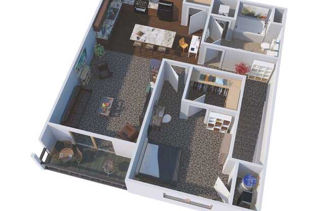 a floor plan of a house with a bedroom and a living room