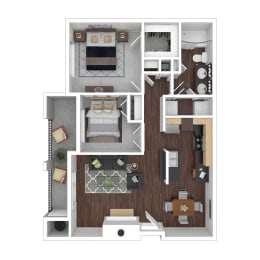 2 beds, 1 bath, 910 sqft, $1,443