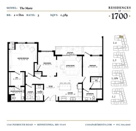 2 beds, 3 baths, 1,389 sqft, $3,805