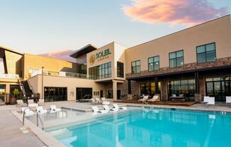 Glimmering Pool at Soleil Lofts Apartments, Herriman, Utah