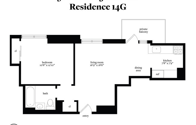 1 bed, 1 bath, $5,695, Unit 14G