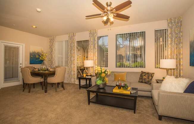 yellow light and ceiling fan at The Aliante by Picerne, Scottsdale, Arizona