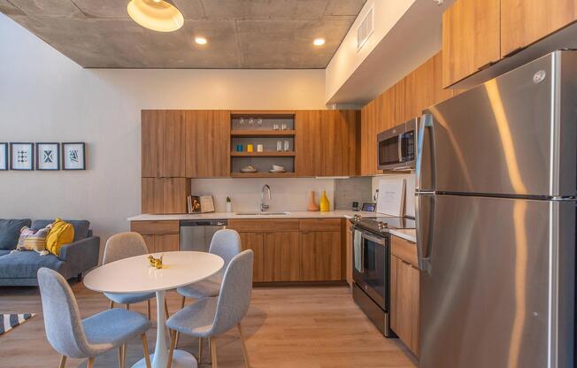 MODERN KITCHEN WITH STAINLESS STEEL APPLIANCES