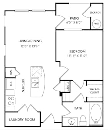 1 bed, 1 bath, 626 sqft, $997