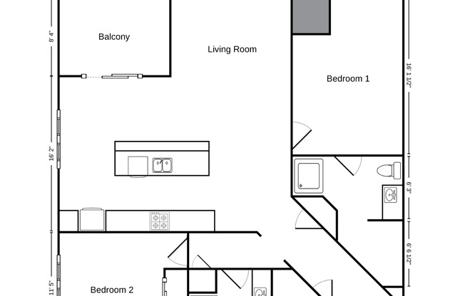 2 beds, 2 baths, 1,279 sqft, $2,850, Unit WR 305-310