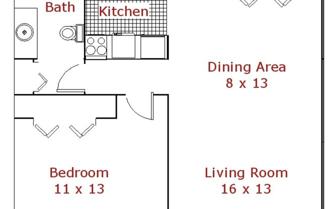 1 bed, 1 bath, 800 sqft, $845, Unit 39