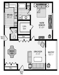 1 bed, 1 bath, 688 sqft, $1,660