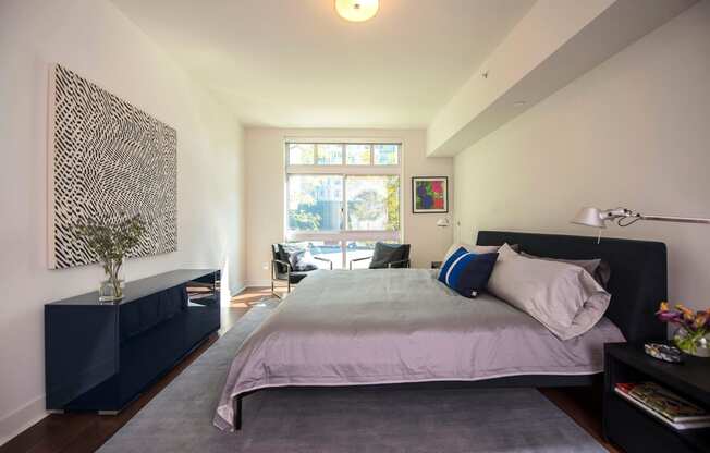 Westwood luxury apartments NMS Wilshire Margot Bedroom With Expansive Windows
