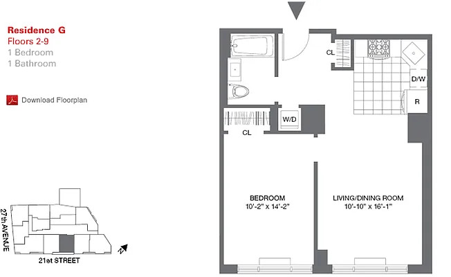 Studio, 1 bath, $3,300, Unit 2G