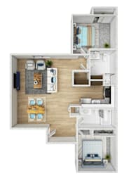 2 beds, 2 baths, 743 sqft, $900