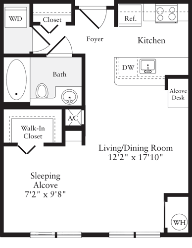 Studio, 1 bath, 550 sqft, $2,072, Unit 321