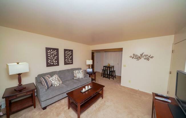 Bright Living Room at Fairlane Apartments, Springfield