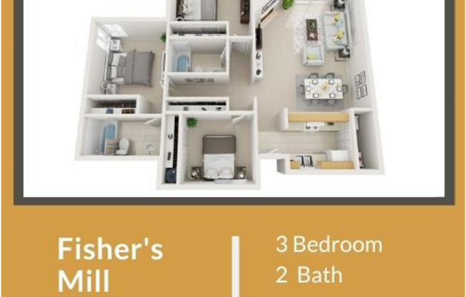 3 beds, 2 baths, 1,050 sqft, $1,950, Unit J-066