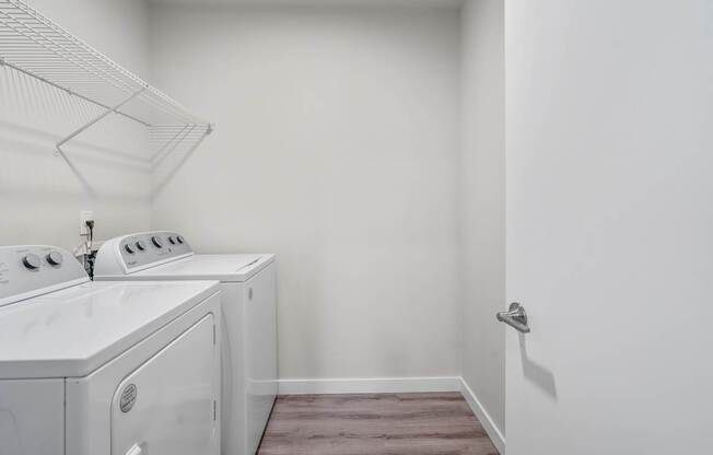 a washer and dryer in a laundry room
