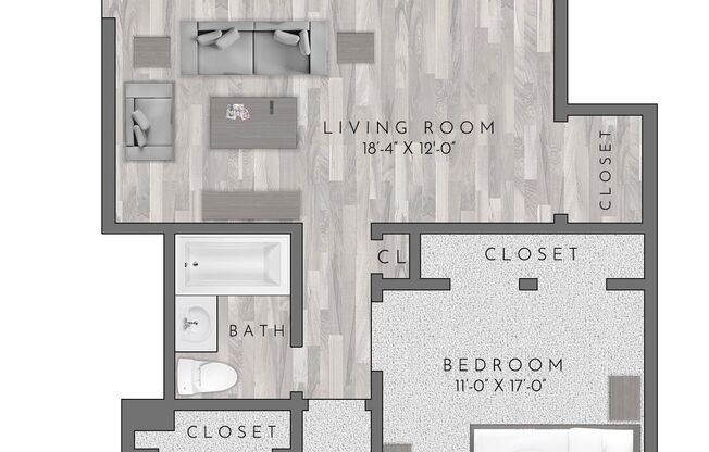 2 beds, 1 bath, 732 sqft, $2,810