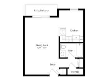 Studio, 1 bath, 440 sqft, $2,150