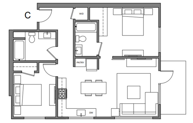 2 beds, 2 baths, 821 sqft, $3,950, Unit 205