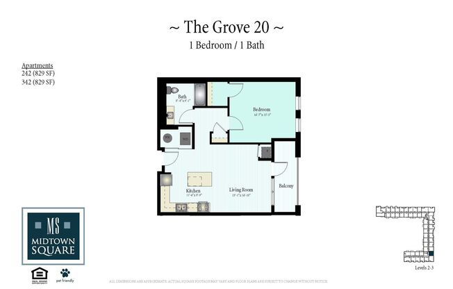 1 bed, 1 bath, 829 sqft, $2,276, Unit 242