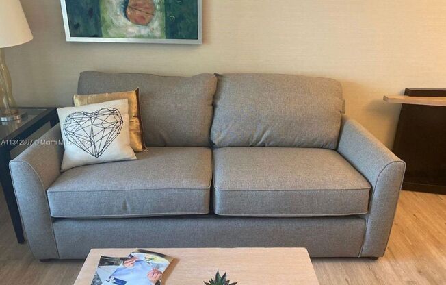 Experience luxury living in this bright and spacious 1-bedroom, 1-bathroom residence, featuring a large balcony and in-unit washer/dryer. Enjoy resort-style amenities, fitness center, pool, and more. Residents also benefit from hotel-like services and inc