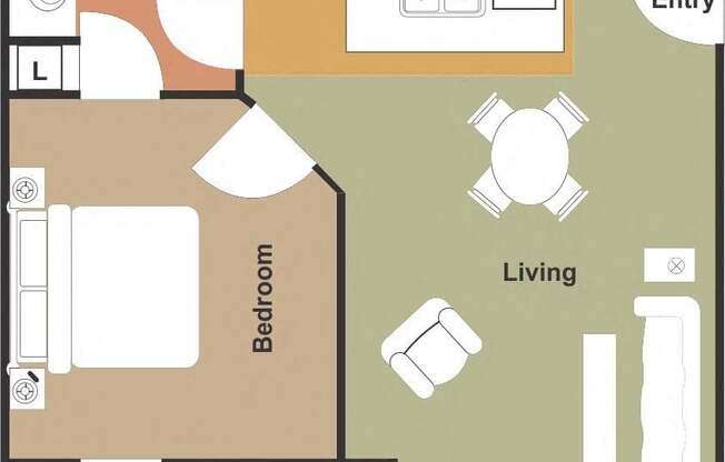 1 bed, 1 bath, 739 sqft, $1,379