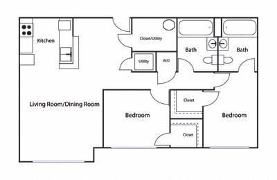 Two Bedroom Two Bath Apartment for Rent Renaissance Station Attleboro