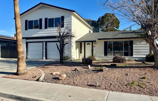Two story, three bedroom, two & a half bath, two car garage, RV parking with NO HOA