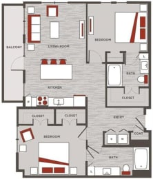 2 beds, 2 baths, 1,177 sqft, $1,922