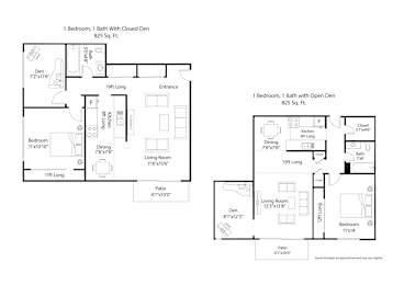 1 bed, 1 bath, 825 sqft, $1,238