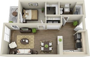 1 bed, 1 bath, 694 sqft, $2,087