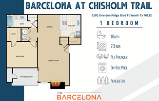 1 bed, 1 bath, 713 sqft, $845, Unit 1018