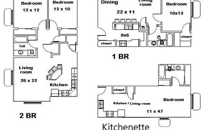 2 beds, 1 bath, 1,100 sqft, $1,150, Unit 6713-1