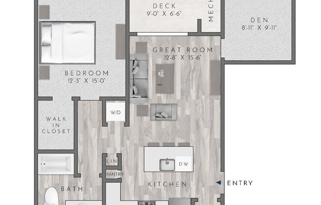 1 bed, 1 bath, 894 sqft, $2,140