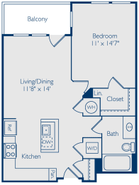 1 bed, 1 bath, 684 sqft, $2,139