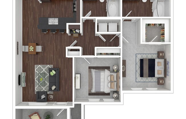 2 beds, 2 baths, 1,177 sqft, $1,755