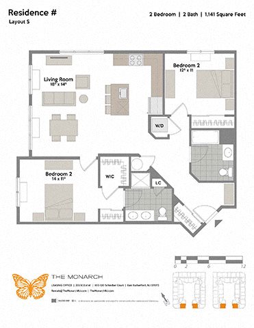 2 beds, 2 baths, 1,141 sqft, $3,205