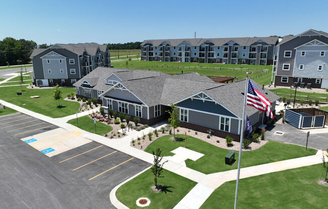Community Drone View at Dodson Pointe Apartment Homes in Rogers, AR