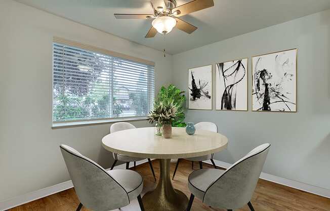 Dining area near window