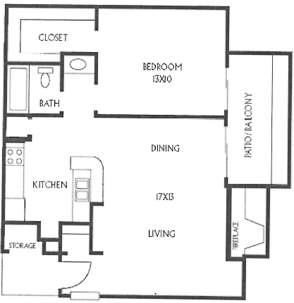 1 bed, 1 bath, 683 sqft, $900