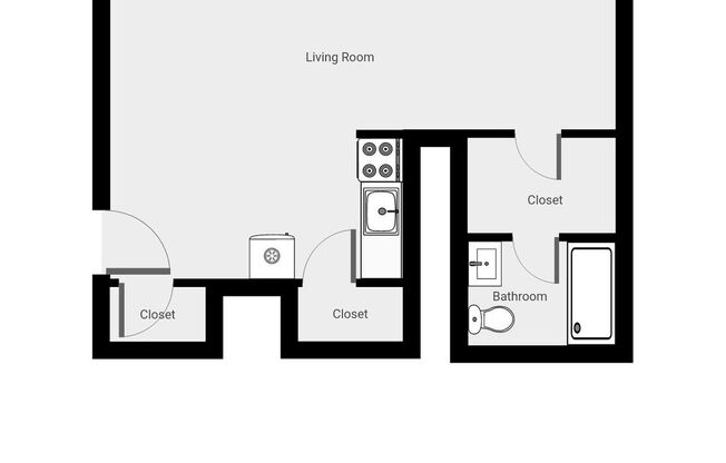 1 bed, 1 bath, 391 sqft, $1,014, Unit 1308-112