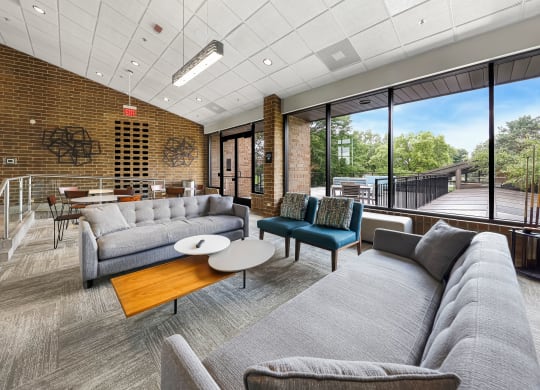 Seating In Resident Clubhouse At Iroquois Club Apartments In Naperville, IL